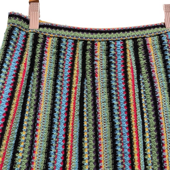 Noriko Araki Crochet Eclectic Retro Hippie Boho Floral Artsy Wool Midi Skirt SM - Picture 4 of 10